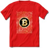 BTC Chip - Crypto T-Shirt Kleding Cadeau | Dames / Heren / Unisex | Bitcoin / Ethereum shirt | Grappig Verjaardag kado | BTC Tshirt Met Print | - Rood - XXL