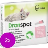 Dronspot Spot On Ontwormingsmiddel voor kleine katten (0,5 - 2,5 kg) 2x2 pipetten