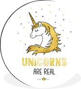 Illustration pour enfants Citation de licorne Cercle mural aluminium ⌀ 60 cm - Tirage photo sur cercle mural / cercle vivant / cercle de jardin (décoration murale)