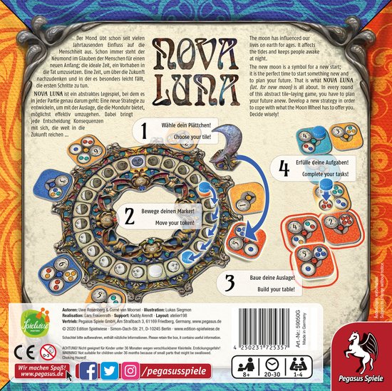 Thumbnail van een extra afbeelding van het spel Pegasus Spiele Nova Luna Board game Tile-based
