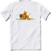 Bitcoin Bull - Crypto T-Shirt Kleding Cadeau | Dames / Heren / Unisex | Bitcoin / Ethereum shirt | Grappig Verjaardag kado | Tshirt Met Print  Prijs - Wit - XL