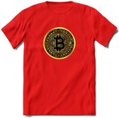 Bit-Coin - Crypto T-Shirt Kleding Cadeau | Dames / Heren / Unisex | Bitcoin / Ethereum shirt | Grappig Verjaardag kado | Tshirt Met Print  Prijs - Rood - S