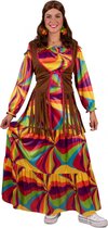 Hippie jurk lang dames multi kleuren Maat 46