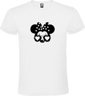 Wit  T shirt met  "Minnie Mouse Love " print Zwart size M