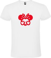 Wit  T shirt met  "Minnie Mouse Love " print Rood size XL