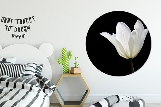 WallCircle - Wall Circle - Wall Circle Indoor - tulp Witte - 120x120 cm - Décoration murale - Peintures Ronds XXL