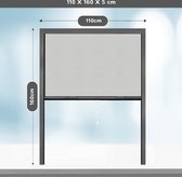 PALMAT - Moustiquaire enrouleur anthracite pour fenêtre - 110 cm de large - 160 cm de long - 1 x moustiquaire