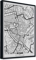 Akoestische panelen - Geluidsisolatie - Akoestische wandpanelen - Akoestisch schilderij AcousticPro® - paneel met plattegrond van Rome, Italie - Design 74 - Premium - 100x70 - zwar