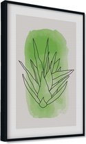 Akoestische panelen - Geluidsisolatie - Akoestische wandpanelen - Akoestisch schilderij AcousticPro® - paneel met abstracte bloemen - Design 50 - Premium - 60X90 - zwart- Wanddecor