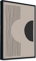 Akoestische panelen - Geluidsisolatie - Akoestische wandpanelen - Akoestisch schilderij AcousticPro® - paneel met grafisch element - Design 19 - basic - 100x70 - Wit- Wanddecoratie