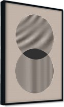 Akoestische panelen - Geluidsisolatie - Akoestische wandpanelen - Akoestisch schilderij AcousticPro® - paneel met grafisch element - Design 27 - basic - 100x70 - Wit- Wanddecoratie