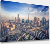 Akoestische panelen - Geluidsisolatie - Akoestische wandpanelen - Akoestisch schilderij AcousticBudget® - paneel met de skyline van Dubai - design 187 - 60x40 - Wanddecoratie - woo