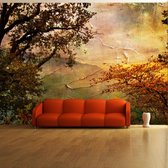 Fotobehangkoning - Behang - Vliesbehang - Fotobehang Schilderij van de Herfst - 400 x 309 cm