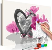 Doe-het-zelf op canvas schilderen - Angels (Heart & Pink Orchid).