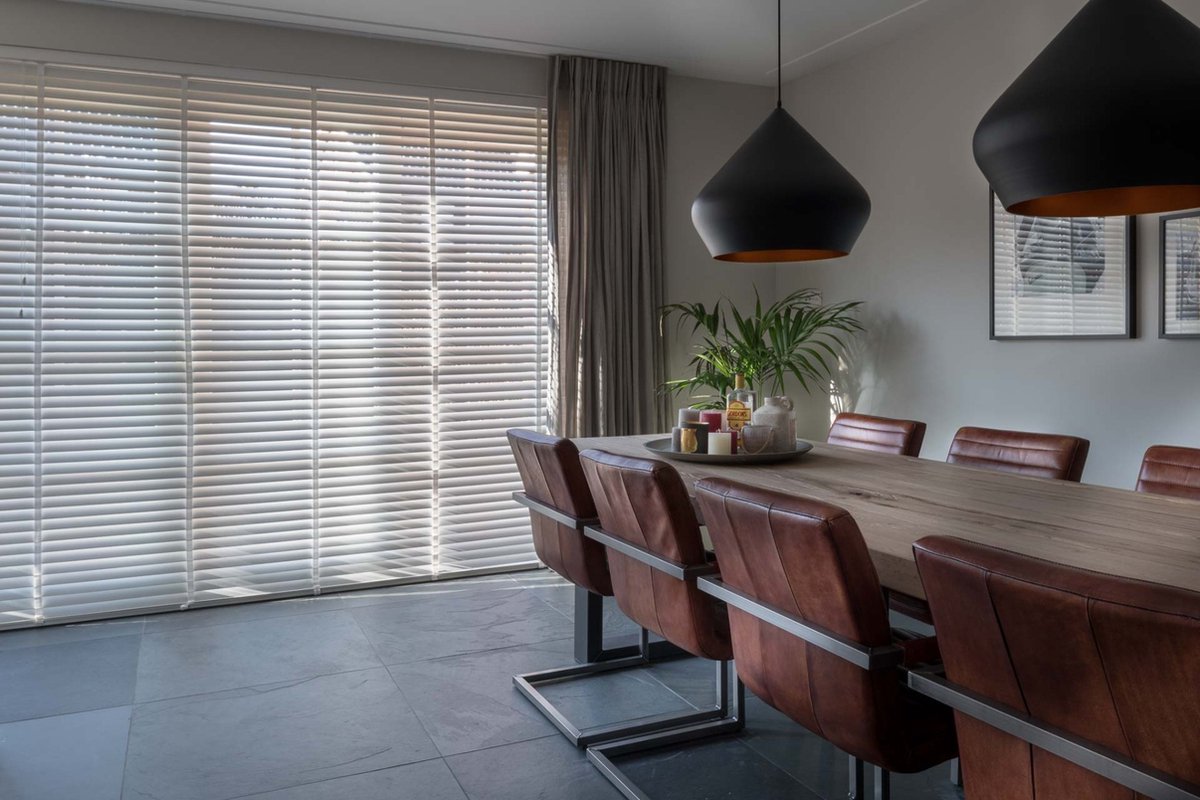 Dutchblinds® Houten Jaloezieën - 50mm - Wit - 140 x 250 cm - Breedtematen van 40 t/m 300 cm