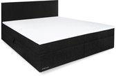 Beddenleeuw Boxspring Bed Lana met Opbergruimte - 160x200 - Incl. Hoofdbord + Topper - Zwart