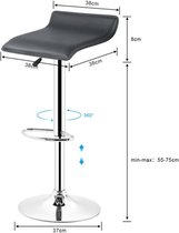 KOWODA Barkrukken - Modern - Ergonomisch - Keukenstoelen - Barkruk - Vierkant Zitgedeelte - Set van 2 - Zwart