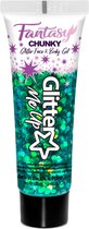 Paintglow Fantasy Chunky Glitter - Gezicht & body gel - Festival glitters - Face jewels - Make up - Leprechaun Luck Groen - 12ml