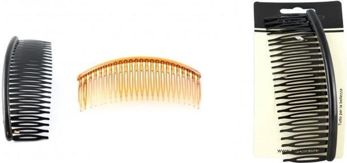 XL Insteekkammen - Zijkammen - Zwart - 13.5 cm - Set 4 Stuks (502)
