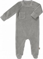 Fresk pyjama velours met voet Paloma grey - Newborn - Maat 50/56