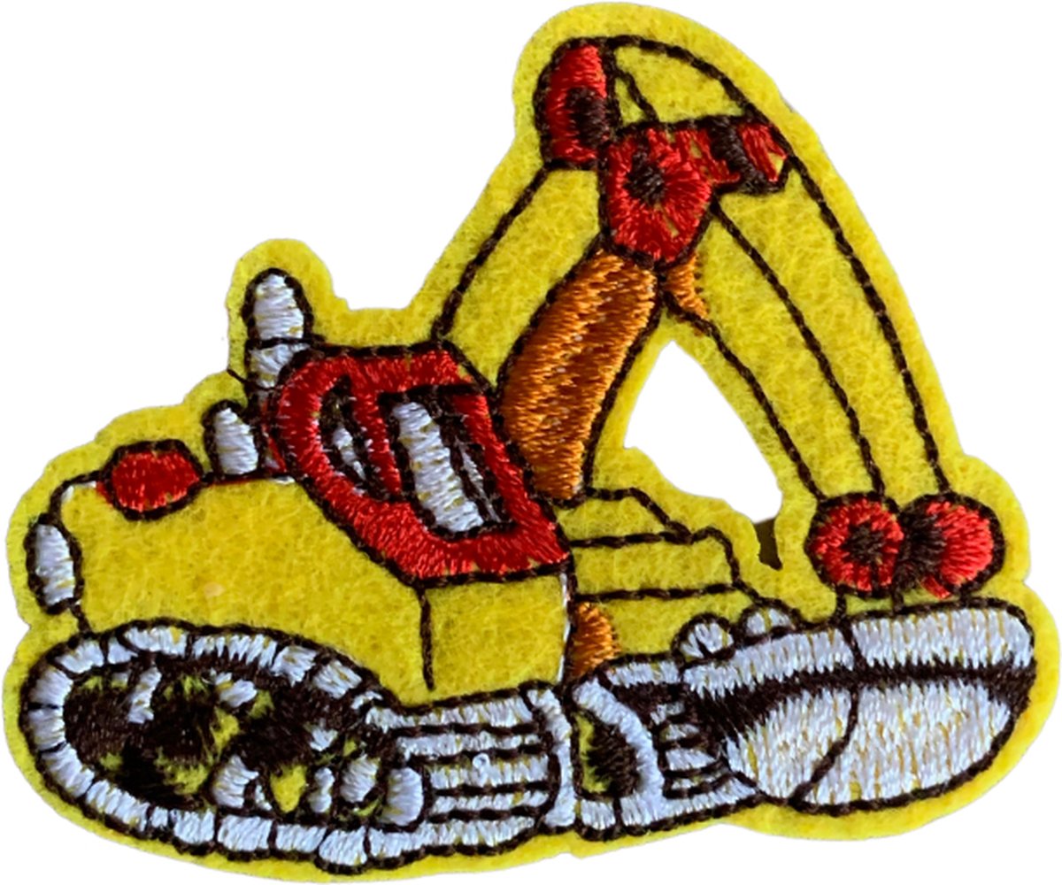 Graafmachine strijk embleem - applicatie patch - patches - stof