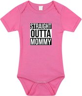 Straight outta mommy cadeau romper roze voor babys / meisjes - Moederdag / mama kado / geboorte / kraamcadeau - cadeau voor aanstaande moeder 68