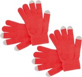 2x paar touchscreen smartphone handschoenen rood voor volwassenen
