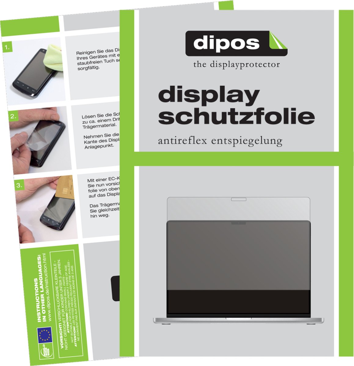 dipos I 2x Beschermfolie mat geschikt voor Apple MacBook Pro 14 inch (2021) Folie screen-protector