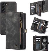 Samsung S21 FE hoesje CaseMe Vintage portemonnee Bookcase Zwart