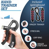 Handtrainer - 5 delige set - 10 tot 60 kg - Gratis Springtouw - Hand Grip Trainer - Grip Ring - Grip Bal - Handknijper - Knijphalter