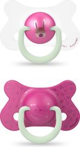 Suavinex Night & Day Rabbit Pink 4-18m Physio 2 Stuks Silicone Fopspeen SXSNF2071055