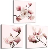 Schilderij - Magnolia Obsession (3 Parts).