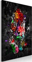 Schilderij - Colourful Animals: Panther (1 Part) Vertical.