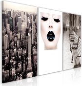 Schilderij - Faces of City (3 Parts).