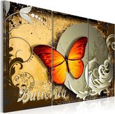 Schilderij - Flight of a butterfly.