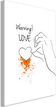 Schilderij - Warning! Love (1 Part) Vertical.