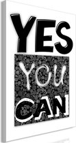 Schilderij - Yes You Can (1 Part) Vertical.