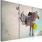 Schilderij - zebra - abstractie.