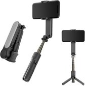 Tripod voor smartphone met LED licht en Universeel houder - Selfiestick - 360° - LED-achtergrondverlichting - Handheld Gimbals - Smartphone Vlog Tripod - Zwart