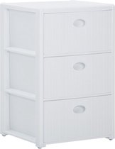Decoways - Ladekast 3 lades 40x40x60 cm wit