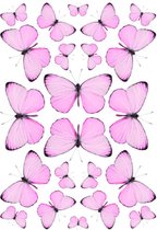 Fietssticker vlinders roze container sticker watervast regenbestendig