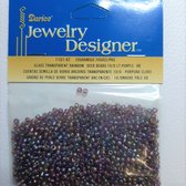Darice Glass Rocaille Seed Beads 10/0 transparant rainbow lt purple. 20 Gram