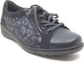 Solidus 29001 veterschoen blauw met print dames