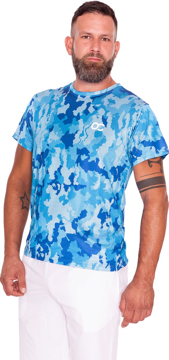 ONCOURT Camo Shirt Tennis- & Padelkleding Heren Blauw - Maat XL