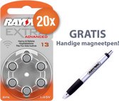 Voordeelpak Rayovac gehoorapparaat batterijen - Type 13 (oranje) - 20 x 6 stuks + gratis magnetische batterijpen