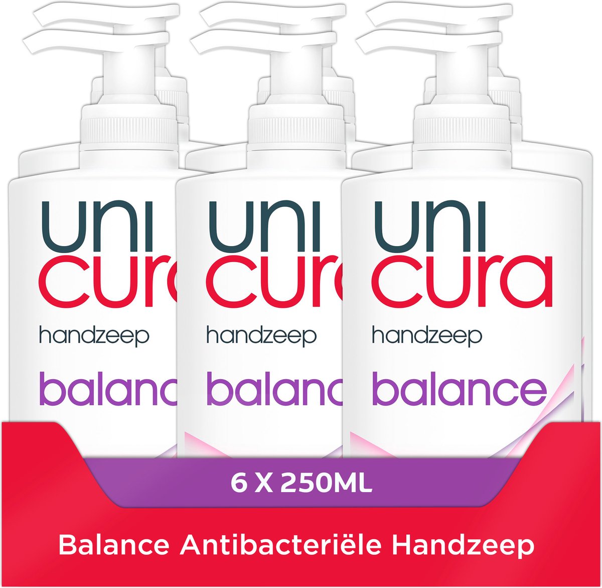 Unicura Balans Antibacteriële Vloeibare Handzeep - 6 x 250 ml - Voordeelverpakking - Unicura