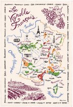 Theedoek Frankrijk wijnkaart