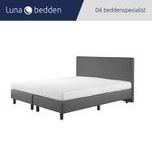 Luna Bedden - Boxspring Stella - 160x200 Compleet Antraciet Glad Bed