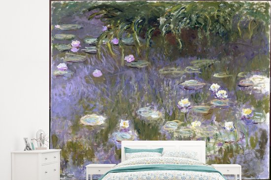 Schrijft een rapport nemen Roei uit Behang - Fotobehang Water Lilies - Schilderij van Claude Monet - Breedte  265 cm x... | bol.com