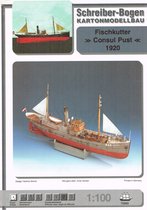 bouwplaat / modelbouw in karton; Schepen: Viskotter Consul Pust, schaal 1:100